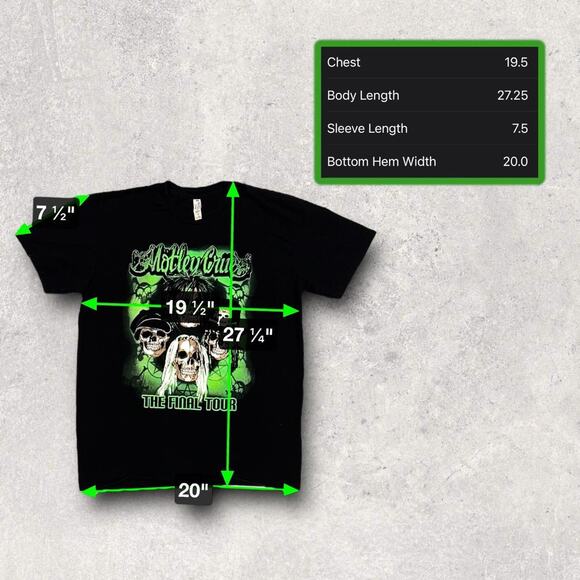 ★ Mötley Crue ‘The Final Tour’ 2015 Double Sided Rock T-Shirt ★ - Picture 5 of 7